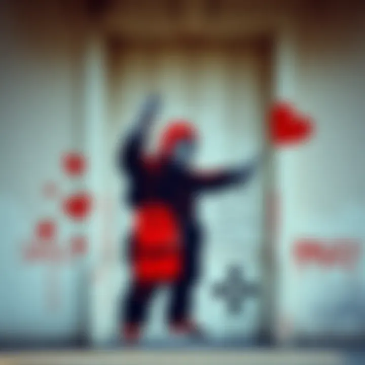 A striking piece of street art by Banksy that challenges societal norms and sparks conversation.