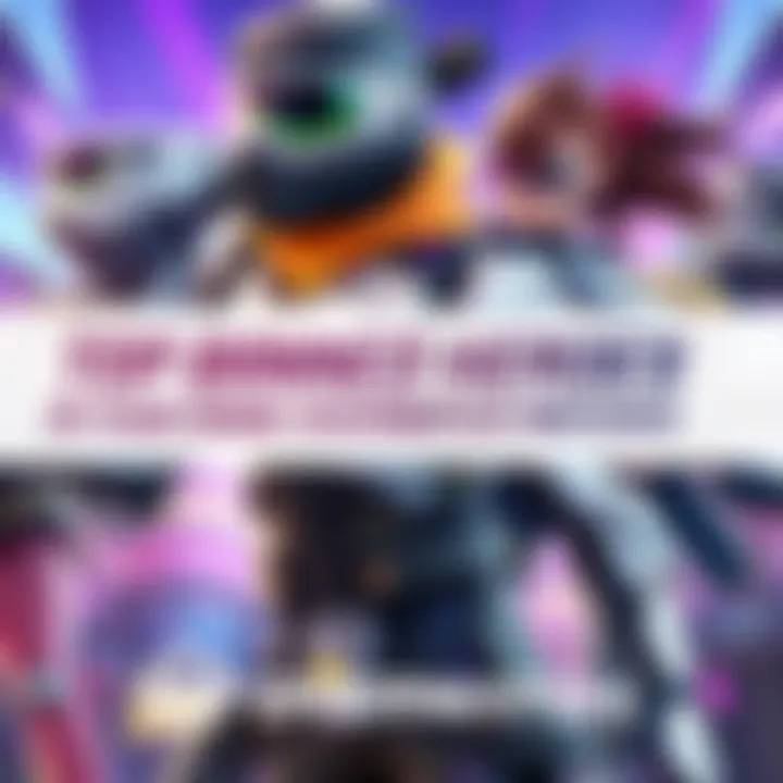 Graphic showing popular banned Overwatch heroes like Widowmaker, Tracer, and Ana