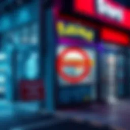 A sign indicating that Ice Poseidon is banned from the Pokémon Store alongside a photo of the store entrance.