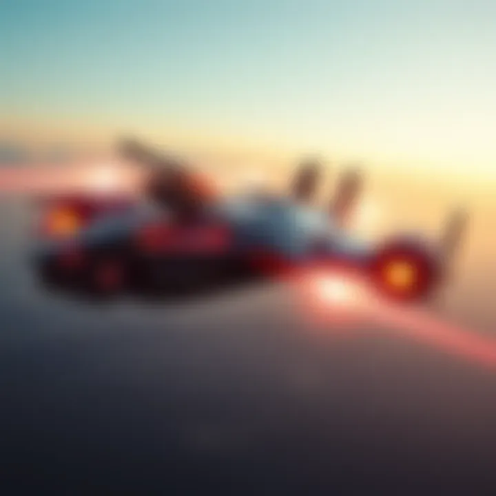 The Banshee vehicle, a flying craft from the game, appears in mid-flight with a sleek design and weaponry, showcasing its new nerfed features.