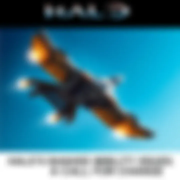 A Banshee aircraft from Halo flying in a blue sky, showcasing its movements during aerial combat.