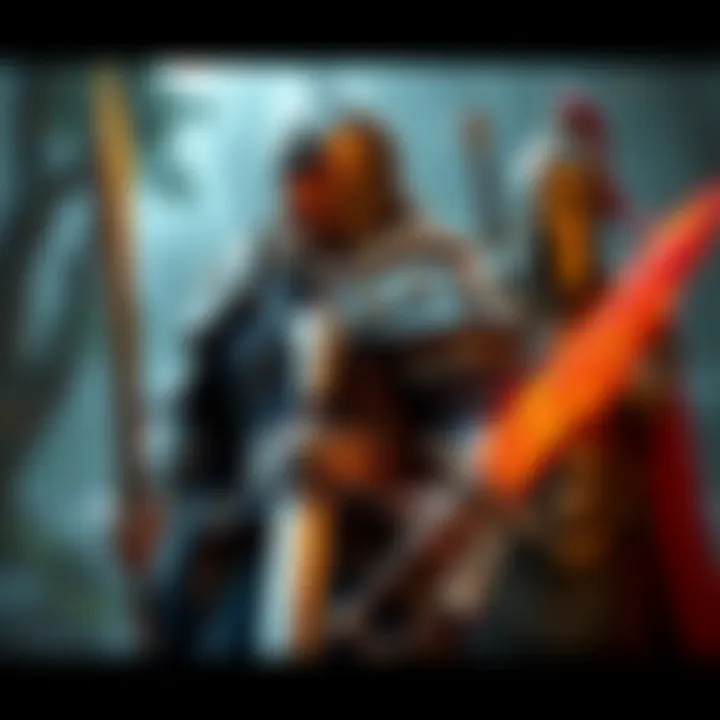 A level 5 barbarian and a level 1 paladin strategize in battle, showcasing their swords and armor while looking determined without using rage.