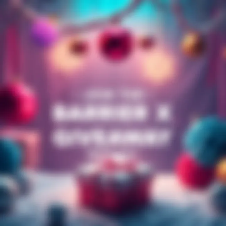 Barrier X Code Giveaway A festive graphic promoting the Barrier X code giveaway, featuring colorful decorations and text inviting people to participate.