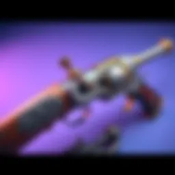 A close-up of Barry's Silver Serpent handcannon with a sleek design and ornate details, placed next to the less favored Elephant Killer handcannon