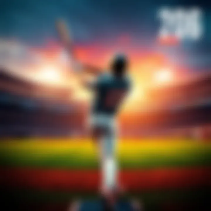 An athlete swinging a bat in a baseball stadium, symbolizing the journey from high school to the Hall of Fame in MLB The Show 26.