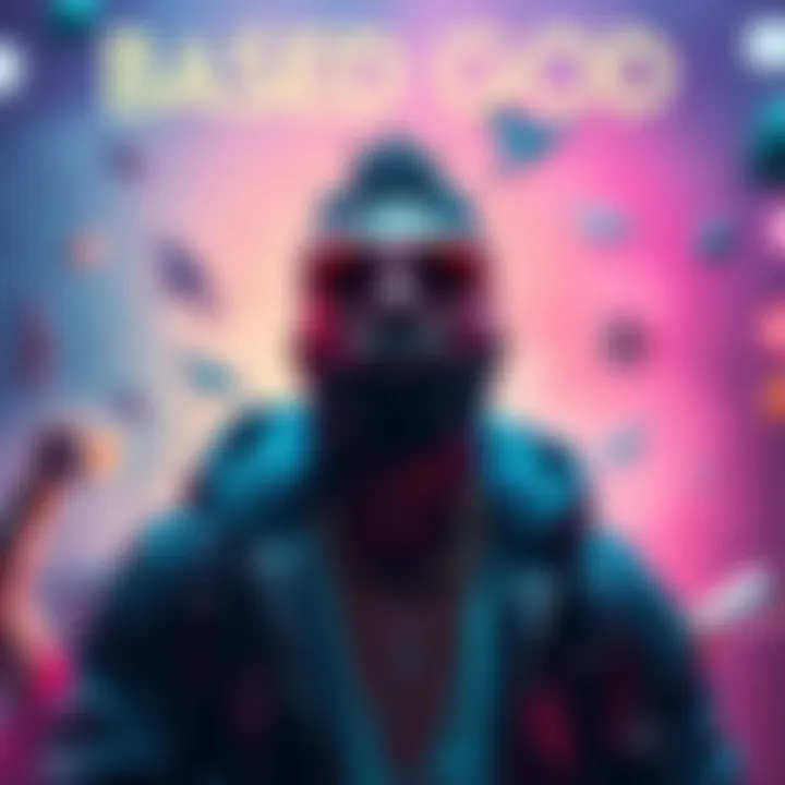 A vibrant tribute to Based God with elements of music and culture, showcasing his influence in artistic designs.