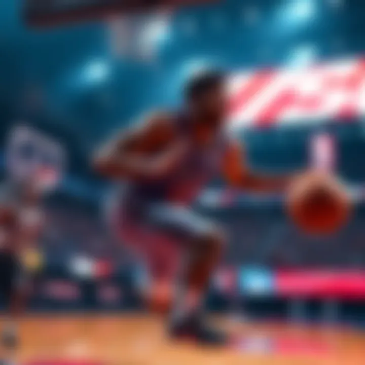 Basketball Game with Realistic Graphics A basketball game scene showing lifelike graphics powered by DLSS 5 technology in NBA2K7.