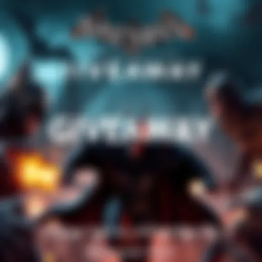 A promotional image announcing a giveaway for the game Batman: Arkham Origins, featuring game visuals and a comment invitation for participants.