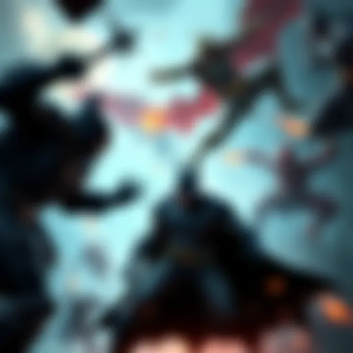 Batman engaging in combat with multiple foes, showcasing intense action from the game Arkham Asylum.