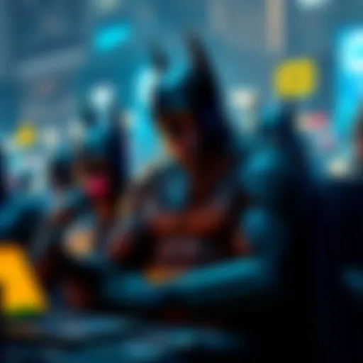 A group of Batman fans engaging in discussions online about comics and games