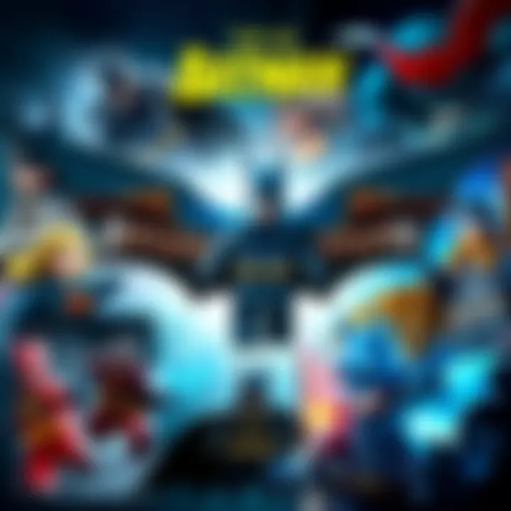 A collage of various Batman video game covers featuring Lego Batman, Arkham series, and classic titles.