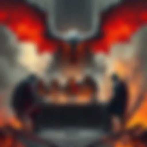A group of warriors strategizing their approach to battle Archon, showcasing teamwork and preparation