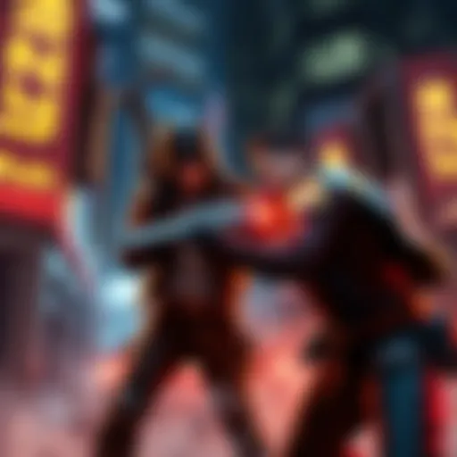 Player character engaging in a fight with Captain Lewis in Jefferson Trade Center