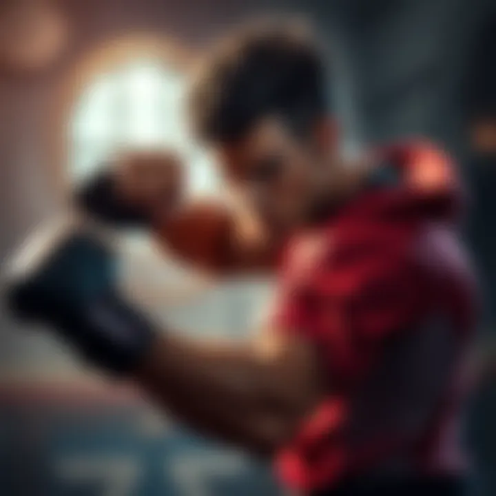 A character preparing for a fight with SADdler, displaying determination and focus in a dynamic combat stance.
