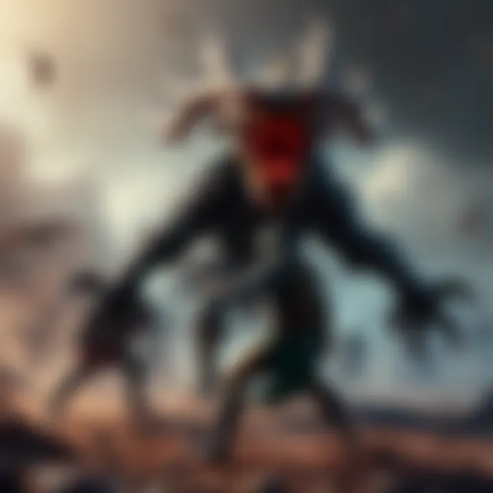 A player fights the Matriarch in a battleground, showcasing the intensity of the battle and the character's skills.