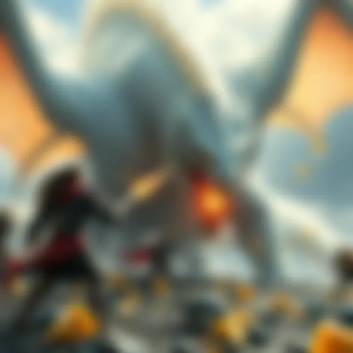 A gamer uses clever tactics to defeat a massive white dragon in Caleid, showcasing the intense moment of the battle while feeling conflicted about their strategy.