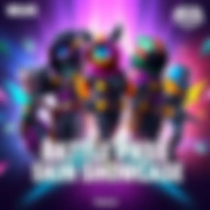 A colorful display of popular skins from the WILDS Battle Pass, highlighting the standout character Trace with vibrant designs and effects.