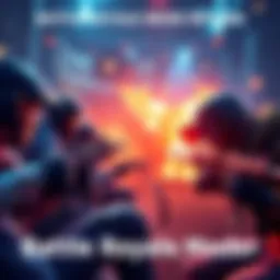 Players engaged in a battle royale game, ready for competition with weapons and gear, showcasing excitement and energy in the gaming scene.