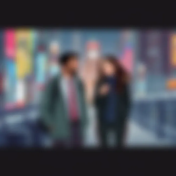 Key Characters in Battle for Brooklyn Illustration of Aaron Keener and Faye Lau discussing their plans in a city setting during the Battle for Brooklyn DLC