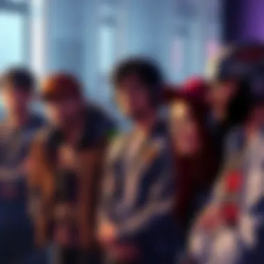 A group of players discussing their views on exclusive battle pass edit styles, showing mixed reactions and expressions.
