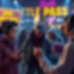 Battle Pass Rating Discussion People rating a battle pass with score cards and discussing features of the game