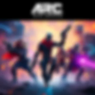 Concept art showing characters from ARC Raiders in a Battle Royale setting, featuring advanced graphics and action-packed gameplay.