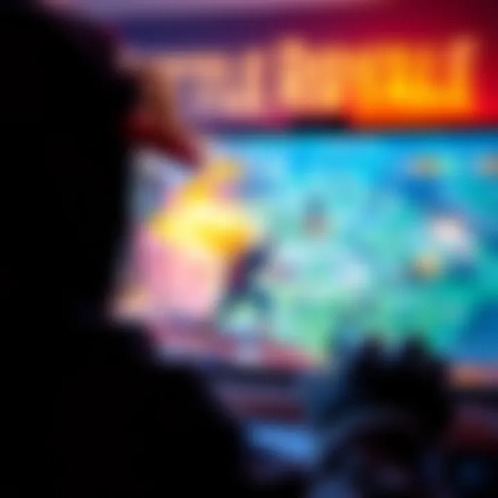 A player focuses on a screen showing Battle Royale maps like Isolated and Blackout, with action and strategy overlayed on the screen.