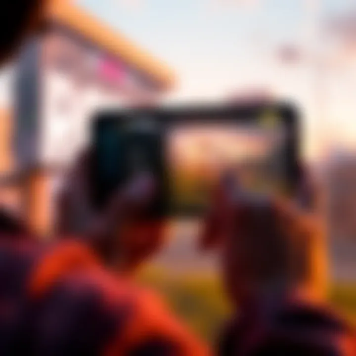 A player adjusting Field of View and sync zoom settings on a mobile device during a Battle Royale game