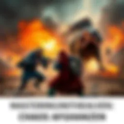 Battle scene in Afghanistan Intense combat with characters Volgin and Quiet alongside Sahelanthropus in a chaotic landscape