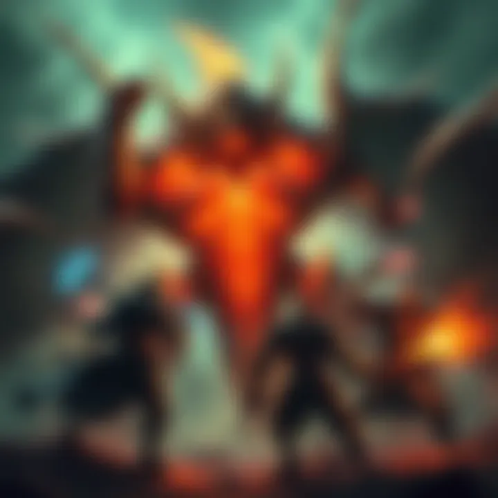 Battle scene with Dredgen Sere Players engaging in a boss fight against Dredgen Sere, using various strategies to win the battle