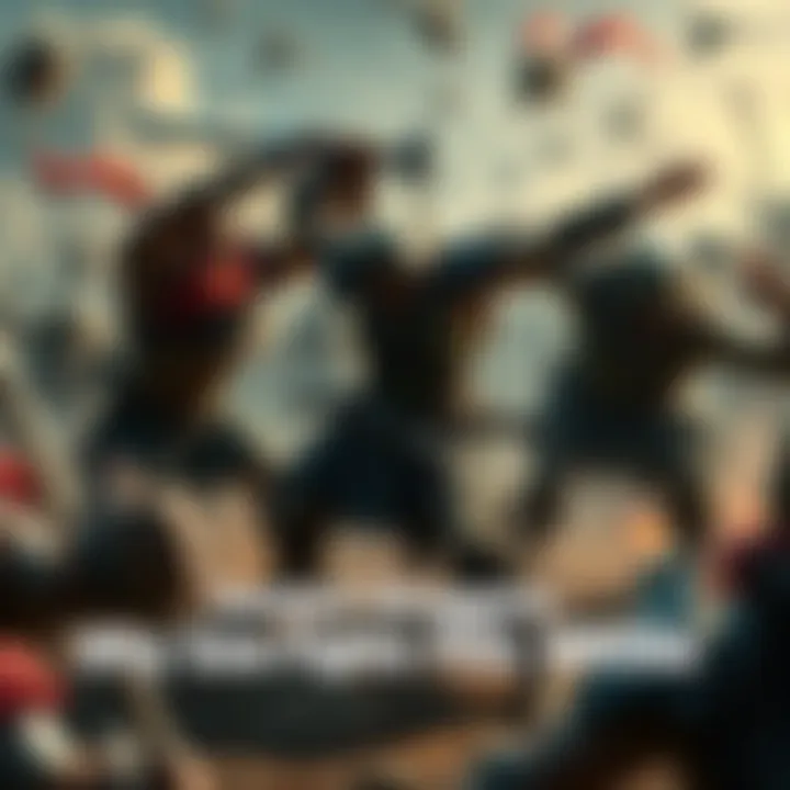 A warrior fighting multiple orcs in a chaotic combat scene, showcasing intense action and strategy challenges.