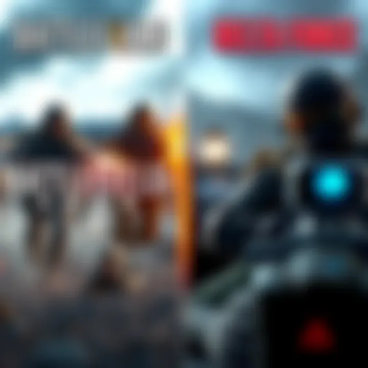 Side-by-side image showcasing Battlefield 2042 gameplay and Delta Force gameplay, highlighting their military shooter action