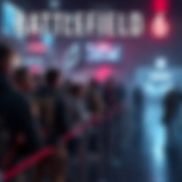 Players waiting in line to access Battlefield 6 on launch day
