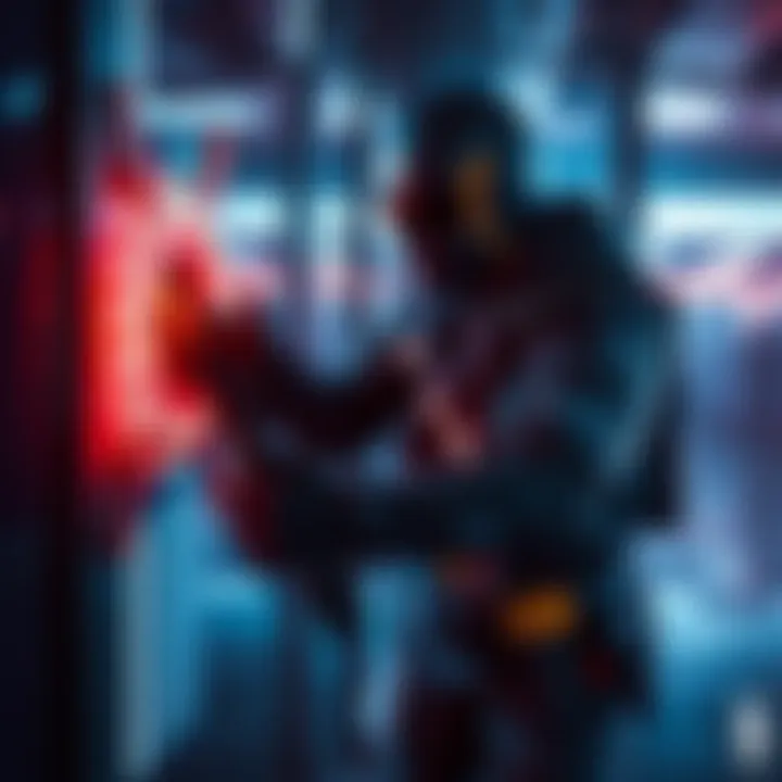 A player character attempting to cut a futuristic lock in the Battlefield 6 campaign, showcasing new gameplay mechanics.