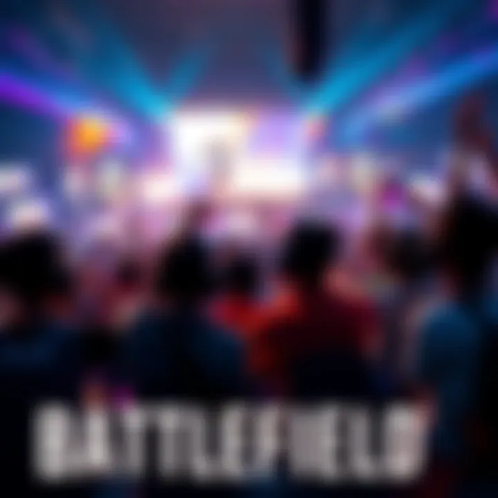 A group of players enjoying the Battlefield Concert mod, with vibrant graphics and exciting action on screen.