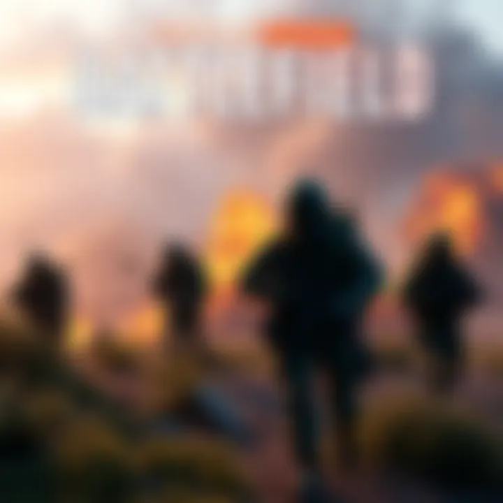 A battlefield scene showing soldiers in strategic positions, engaging in team-based action reminiscent of the Rush mode in Battlefield.