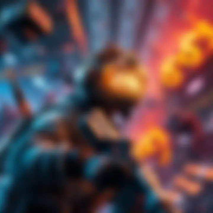 Fast-paced Battlegrounds gameplay A player intensely focused on managing actions per minute in a Battlegrounds match, surrounded by a chaotic game environment with a timer counting down.