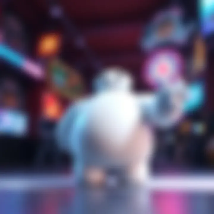 Baymax character in a scene hinting at gaming culture with video game elements