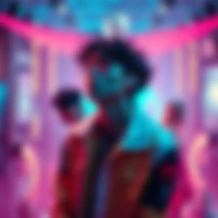 A still from bbno$'s recent music video featuring colorful visuals and lively scenes.