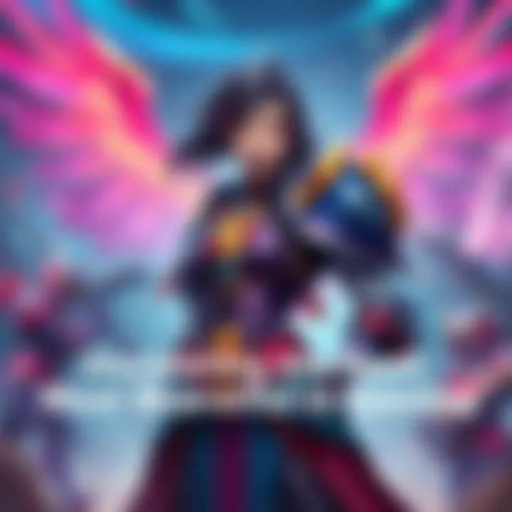 Beautiful Game Character A striking female character in vibrant armor standing confidently with a serene expression, surrounded by colorful scenery, symbolizing beauty and strength in gaming.