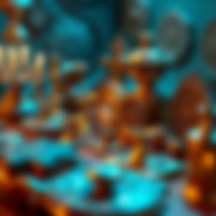 A close-up view of a stunning set collection showcasing intricate design and craftsmanship.