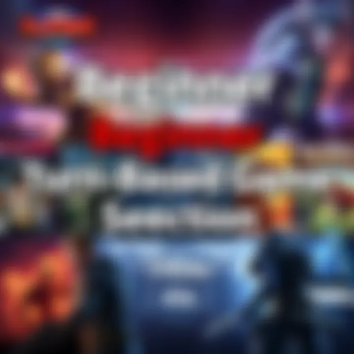 A collection of turn-based game covers featuring engaging art styles and characters, appealing to new players.