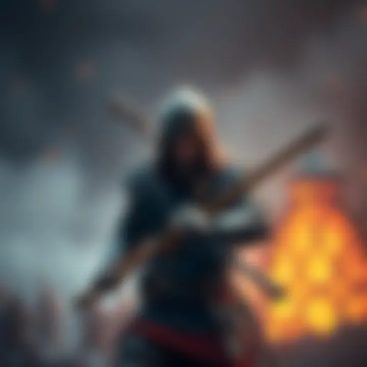 A beginner warrior holding a polearm, looking ready for battle in a fantasy setting