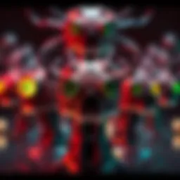 A display of various Beholder models featuring unique eye designs that impact their personality and appearance.