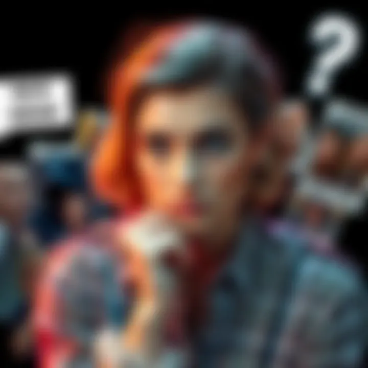 Actress Bella Ramsey looking contemplative, with various meme images around her, symbolizing her meme status