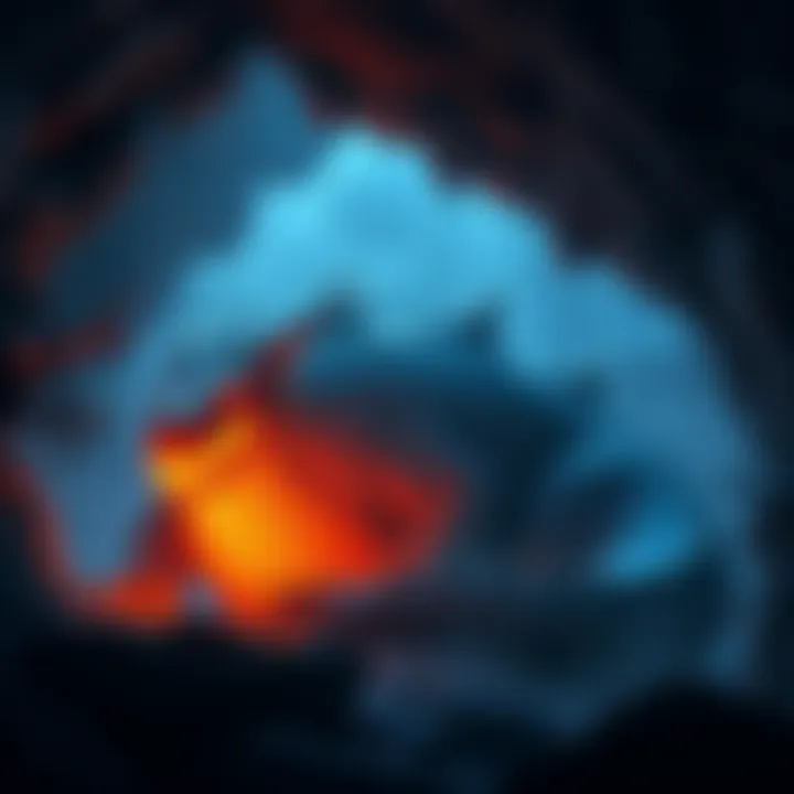 A large dragon with a full belly, resting peacefully, surrounded by a dark, ominous cave