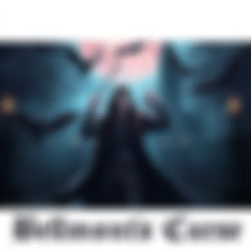 Belmont's Curse Cover Art Art showing a vampire hunter with a whip in a dark, gothic setting, surrounded by bats and a castle in the background.