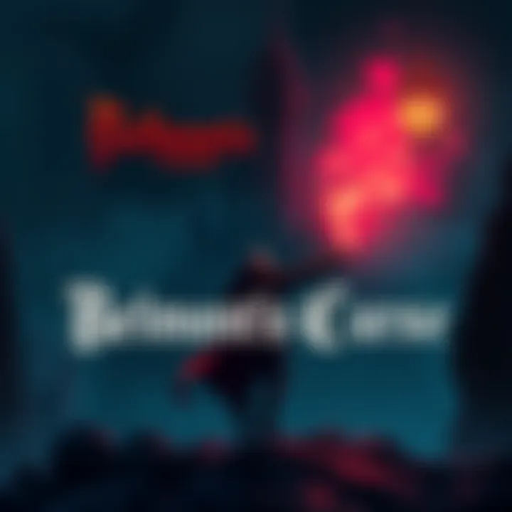 Belmont's Curse Game Cover A dark and atmospheric scene featuring a lone hero with a whip standing against a castle backdrop, hinting at a new adventure in the Castlevania universe.