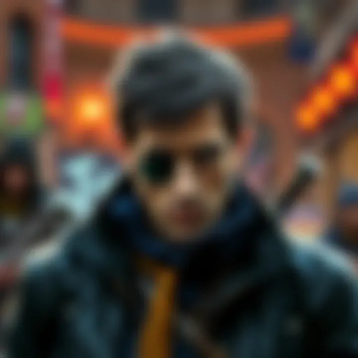 Ben Stiller resembling a character from Dishonored Ben Stiller with a distinct look similar to Dishonored game characters, set in a stylized environment