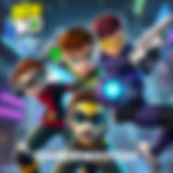 Fan artwork showing Ben 10 characters like Diamondhead and Way Big styled as Overwatch heroes in action poses